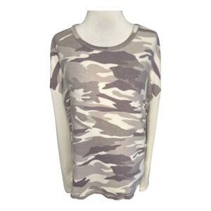 Sweet Romeo Camo Crew Neck Long Sleeve Sweater Top Women Size Small NWT